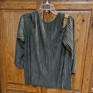 Chico's Green Pleated Women's Blouse